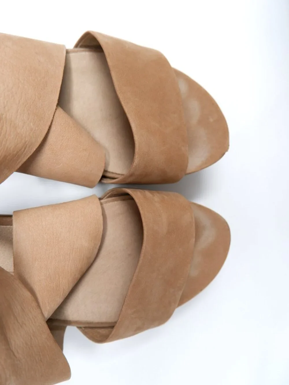 Eileen Fisher Elon Tan Leather Platform Crisscross Wedge Sandal Size‎ 9.5